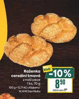Billa Raženka cereální tmavá z naší pece 1ks nabídka