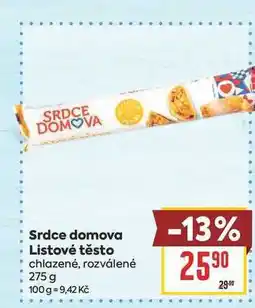 Billa Srdce domova Listové těsto chlazené, rozválené nabídka