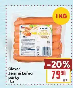 Billa Clever Jemné kuřecí párky nabídka