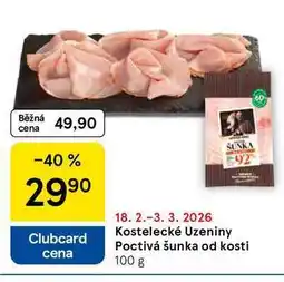 Tesco Kostelecké Uzeniny Poctivá šunka od kosti nabídka