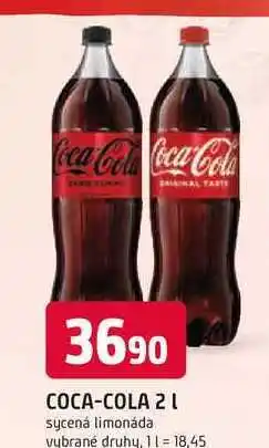 Trefa Coca-Cola 2l, vybrané druhy nabídka