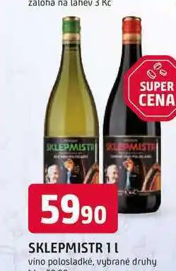 Trefa SKLEPMISTR 1l víno polosladké, vybrané druhy nabídka