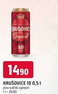 Trefa KRUŠOVICE 10 0,5 l pivo světlé výčepní nabídka