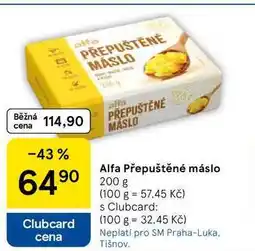 Tesco Alfa Přepuštěné máslo nabídka