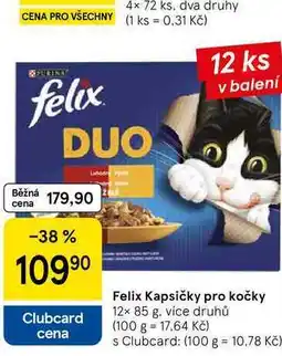 Tesco Felix Kapsičky pro kočky, 12× nabídka