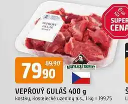 Trefa KOSTELECKÉ UZENINY VEPŘOVÝ GULÁŠ 400 g kostky nabídka