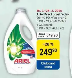 Tesco Ariel Prací prostředek, 26-40 dávek nabídka