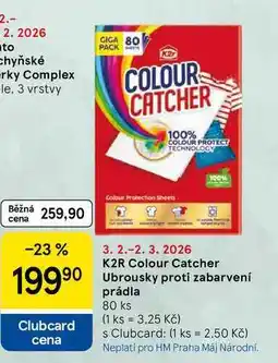 Tesco K2R Colour Catcher Ubrousky proti zabarvení, 80 ks nabídka
