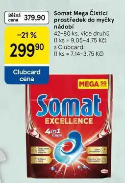 Tesco Somat Mega Čisticí prostředek do myčky nádobí, 42-80 ks nabídka