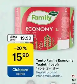 Tesco Tento Family Economy Toaletní papír, 1 role nabídka