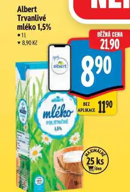 Albert Albert Trvanlivé mléko 1,5% nabídka