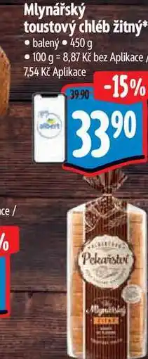 Albert Mlynářský toustový chléb žitný nabídka