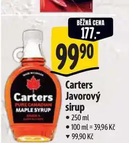 Albert Carters Javorový sirup nabídka