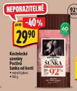 Albert Kostelecké uzeniny Poctivá šunka od kosti nabídka