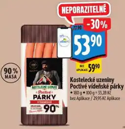 Albert Kostelecké uzeniny Poctivé vídeňské párky nabídka