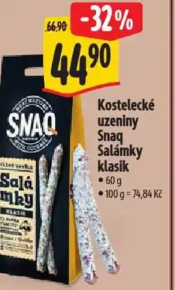 Albert Kostelecké uzeniny Snaq Salámky klasik nabídka