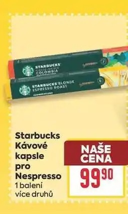 Billa Starbucks Κάvové kapsle pro Nespresso 1 balení nabídka