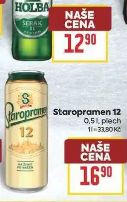 Billa Staropramen 12 0,51, plech nabídka