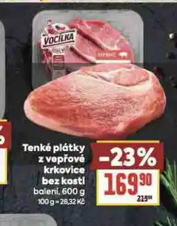 Billa Tenké plátky z vepřové krkovice bez kosti nabídka