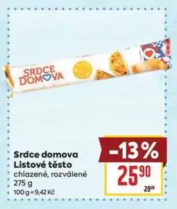 Billa Srdce domova Listové těsto nabídka