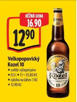 Albert Velkopopovický Kozel 10 nabídka