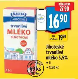 Albert Jihočeské Trvanlivé mléko 3,5% nabídka