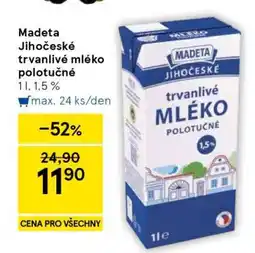 Tesco Madeta Jihočeské trvanlivé mléko polotučné nabídka