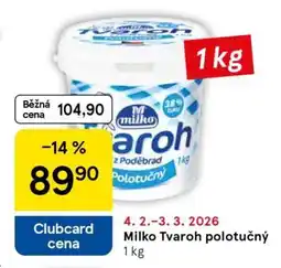 Tesco Milko Tvaroh polotučný nabídka