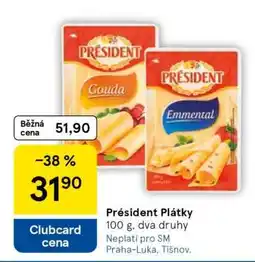 Tesco Président plátky nabídka