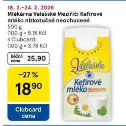 Tesco Mlékárna Valašské Meziříčí Kefírové mléko nízkotučné neochucené nabídka