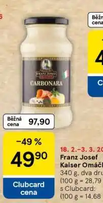 Tesco Franz Josef Kaiser Omáčka Carbonara nabídka
