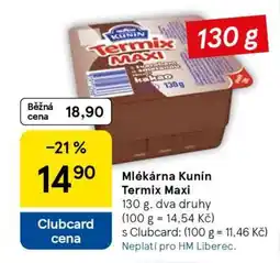 Tesco Mlékárna Kunín Termix Maxi nabídka