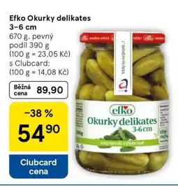 Tesco Efko Okurky delikates 3-6 cm nabídka