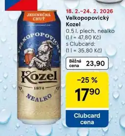 Tesco Velkopopovický Kozel nabídka