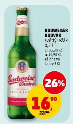 Penny Market BUDWEISER BUDVAR světlý ležák 0,5 l nabídka