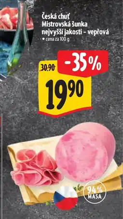 Albert Česká chuť Mistrovská šunka nejvyšší jakosti - vepřová nabídka