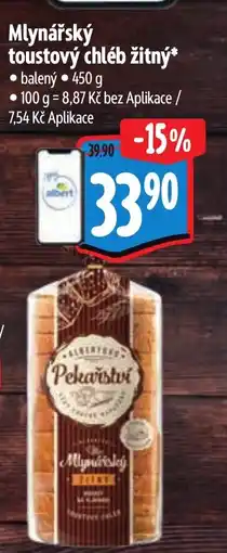 Albert Mlynářský toustový chléb žitný nabídka