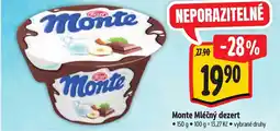 Albert Monte Mléčný dezert nabídka