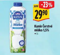 Albert Kunín Čerstvé mléko 1,5% nabídka