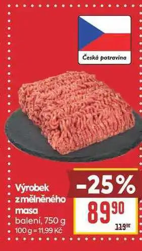 Billa Výrobek z mělněného masa balení nabídka