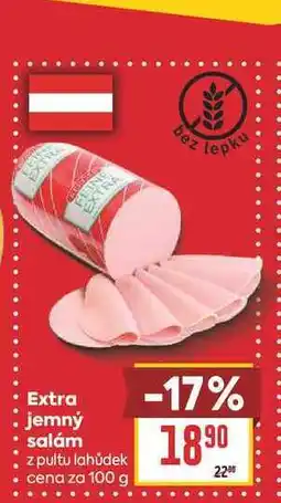 Billa Extra jemný salám z pultu lahůdek cena za nabídka