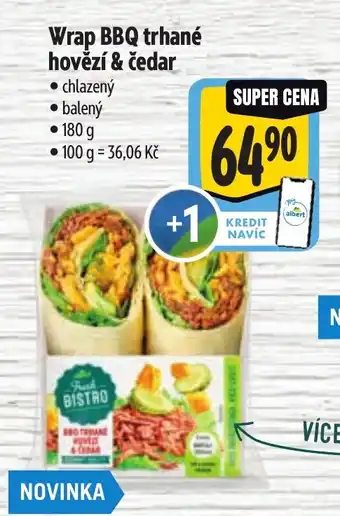 Albert Wrap BBQ trhané hovězí & čedar nabídka