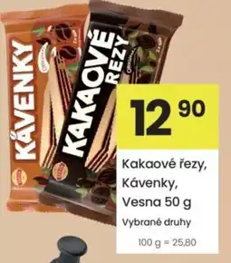 Kubík potraviny Kakaové řezy, Kávenky, Vesna nabídka