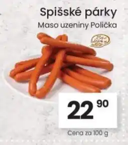 Kubík potraviny Spišské párky nabídka