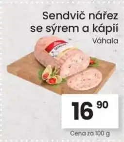 Kubík potraviny Sendvič nářez se sýrem a kápií nabídka