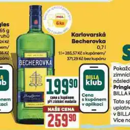 Billa Karlovarská becherovka nabídka