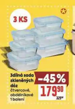 Billa 3dílná sada skleněných dóz nabídka