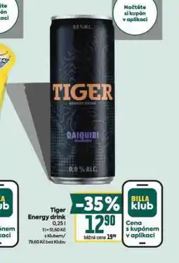 Billa Tiger energy drink nabídka