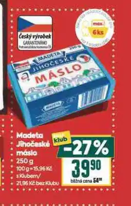 Billa Madeta jihočeské máslo nabídka