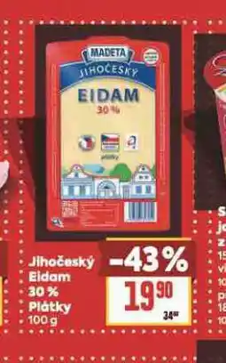 Billa Jihočeský eidam 30% plátky nabídka
